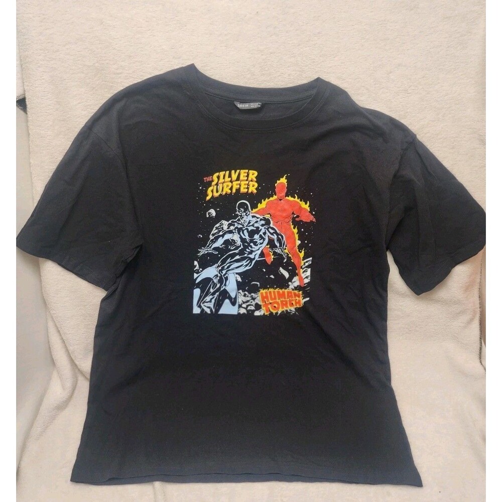 Silver Surfer & Human Torh Graphic T-Shirt
